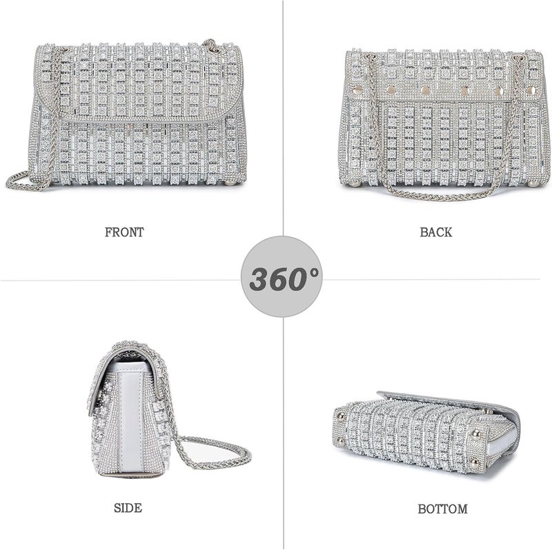 BBTT.ful Shoulder Bags Crossbody Bag Purses Handbags Crystals Rhinestone Evening Bag for Women Clutch Purse with Chain - Image 5